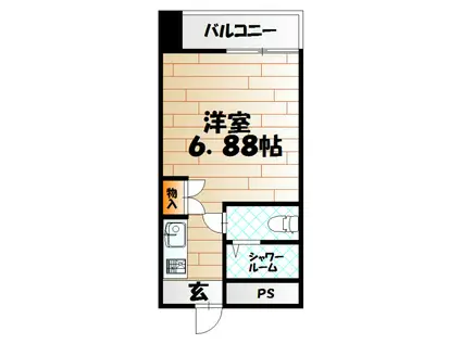 ビブレ西小倉(1K/9階)の間取り写真