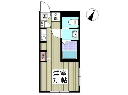 アクリート東白楽(ワンルーム/1階)の間取り写真