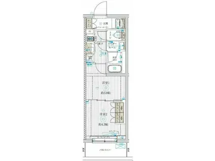 ジェノヴィア世田谷桜(2K/3階)の間取り写真