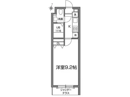 プラトージョビアル(1K/1階)の間取り写真