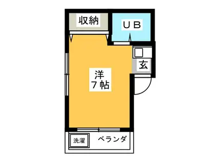 パークテラス竹野(ワンルーム/2階)の間取り写真