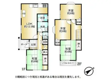 高砂市荒井町(4LDK/1階)の間取り写真