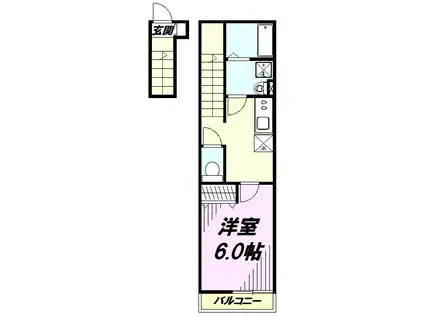 リブリ・VERDEMARE(1K/2階)の間取り写真