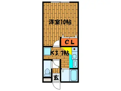 トクトラストIII(1K/3階)の間取り写真