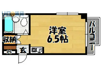 ベルメゾン豊新II(ワンルーム/4階)の間取り写真