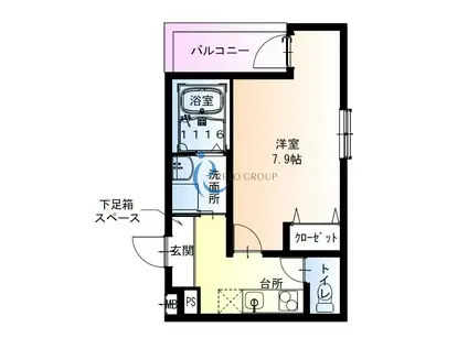 フジパレス今川公園東V番館(1K/2階)の間取り写真