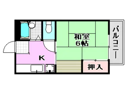 ヴィラプレフェールI(1K/1階)の間取り写真