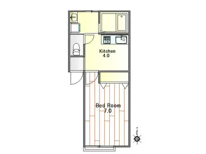 ハイムT・C(1K/1階)の間取り写真