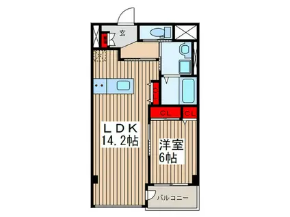 FLEURI(1LDK/6階)の間取り写真