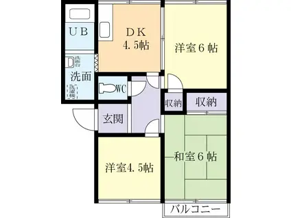 アークエフォール(3DK/2階)の間取り写真