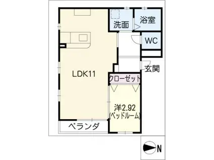 アルファパル吹上(1LDK/3階)の間取り写真