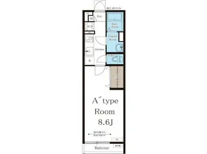 リブリ・塩池(1K/3階)の間取り写真