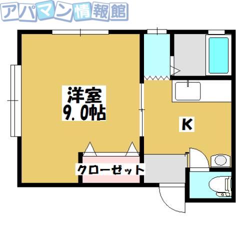 ライブアイ(1K/2階)の間取り写真
