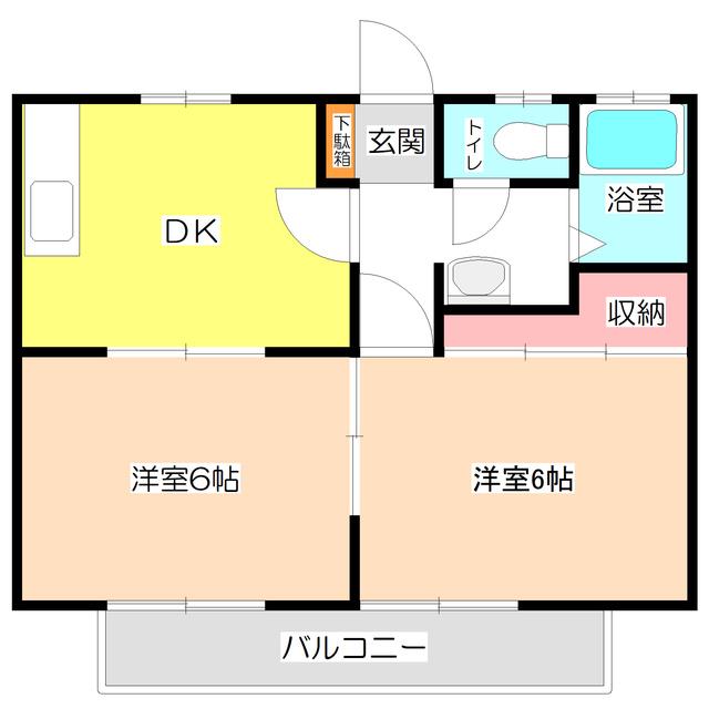 サンシティ野口I(2DK/2階)の間取り写真