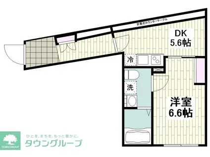エアリアル西小山(1DK/1階)の間取り写真