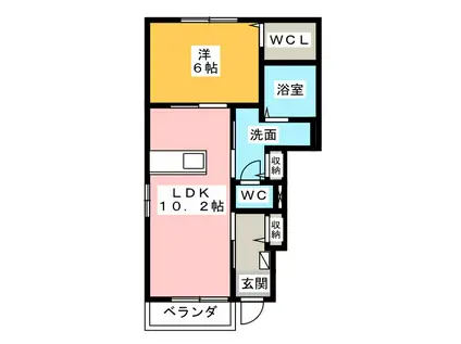 コンソラータI(1LDK/1階)の間取り写真