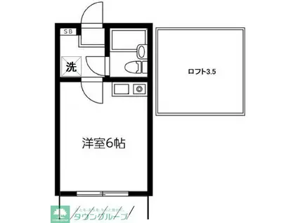 アクール鶴瀬(ワンルーム/1階)の間取り写真