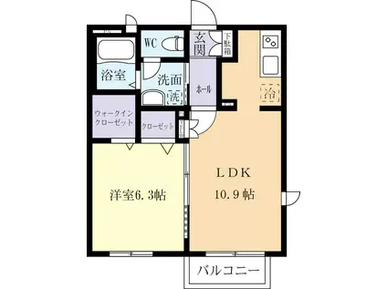 KOKI(1LDK/1階)の間取り写真