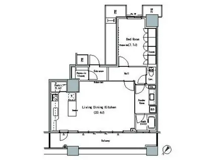 ザ 東京タワーズ ミッドタワー(1SLDK/30階)の間取り写真