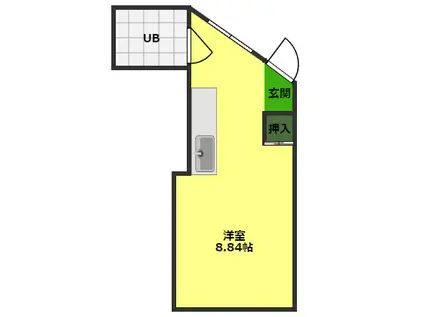 コーポハリマヤ(ワンルーム/3階)の間取り写真