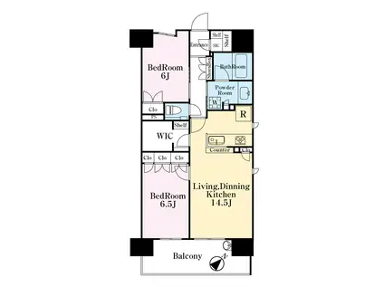 リストレジデンス池袋(2LDK/12階)の間取り写真