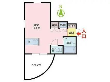 ベルトピア泉橋(ワンルーム/3階)の間取り写真