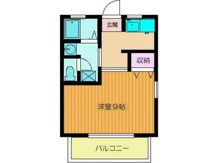 第一筑波ハイツ(1K/2階)の間取り写真