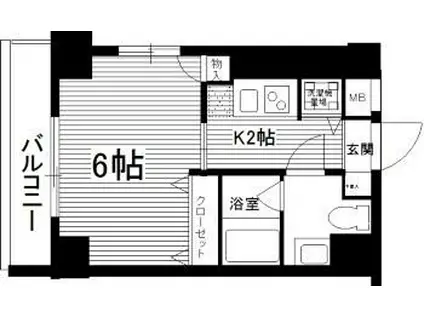 ライツェント石島(1K/5階)の間取り写真