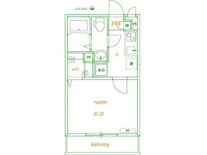 リブリ・ブランドール湘南台(1K/1階)の間取り写真