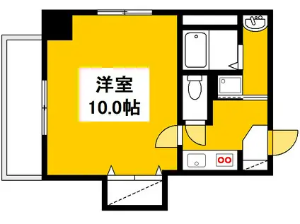 エイトバレー40平和大通(1K/4階)の間取り写真
