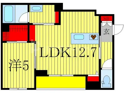 シャーメゾンヒルズ(1LDK/1階)の間取り写真