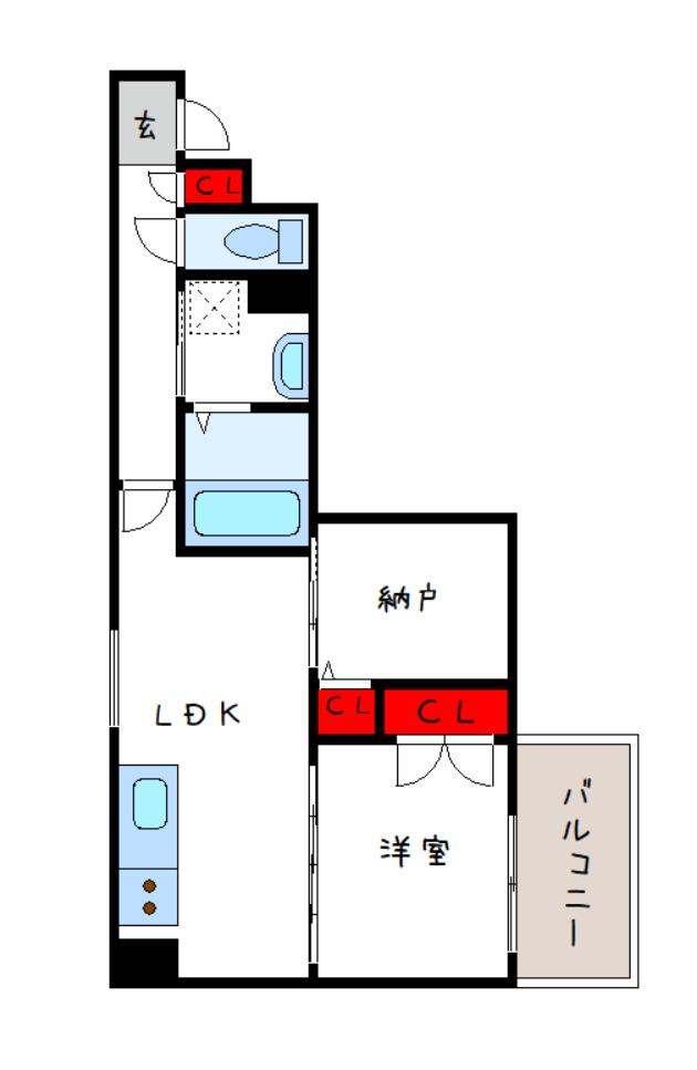 セレニティ長吉出戸(1SLDK/3階)の間取り写真