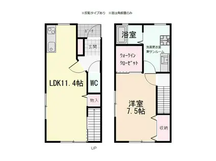 LARC D棟(1LDK/1階)の間取り写真