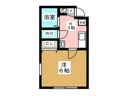 グランテラス横濱(1K/1階)の間取り写真