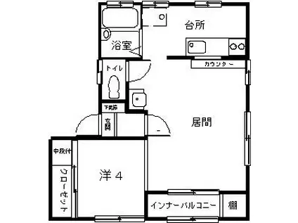 メロディーハウスIV(1LDK/2階)の間取り写真