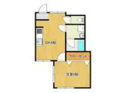 サニーテラス松川(1DK/4階)の間取り写真