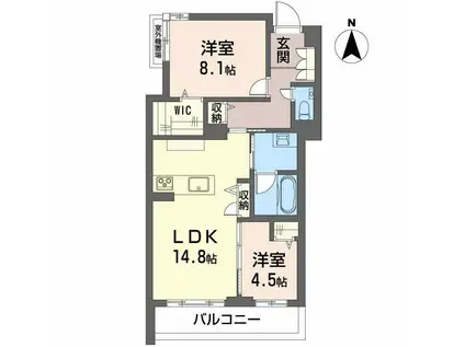 シャーメゾン国府宮駅前(2LDK/3階)の間取り写真