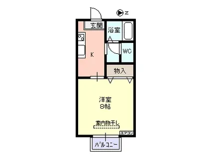 ソリスト セレナーデ(1K/1階)の間取り写真