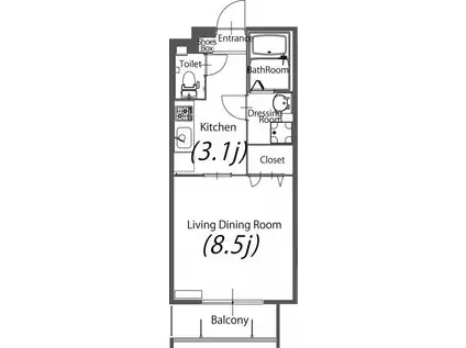 プレミアムプラスみなみ野ワン(1K/1階)の間取り写真