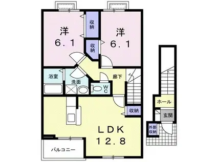 アロマ・フォーレ(2LDK/2階)の間取り写真