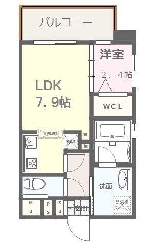 ヴィラージュ県庁前参番館(1LDK/9階)の間取り写真