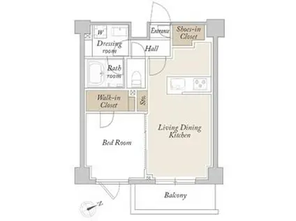 オルサス新江古田(1LDK/2階)の間取り写真