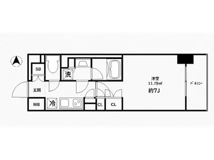TFレジデンス川崎殿町イースト(1K/5階)の間取り写真