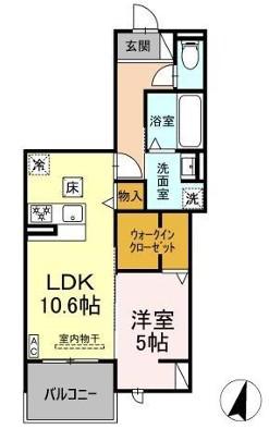 DIOSPERSIMMON長泉 I棟(1LDK/1階)の間取り写真