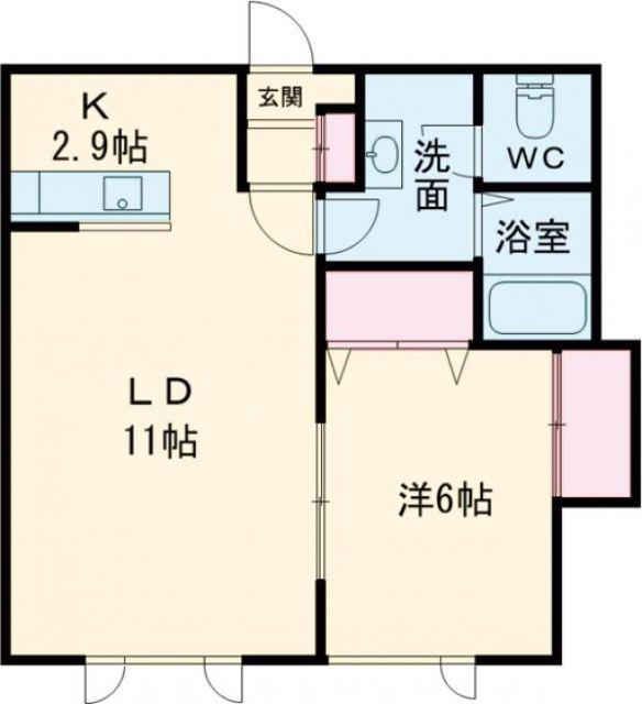 プレアデス(1LDK/1階)の間取り写真