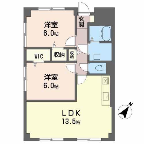 吉与ハイム(2LDK/3階)の間取り写真
