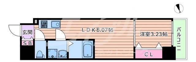 コートエスト都島(1LDK/3階)の間取り写真