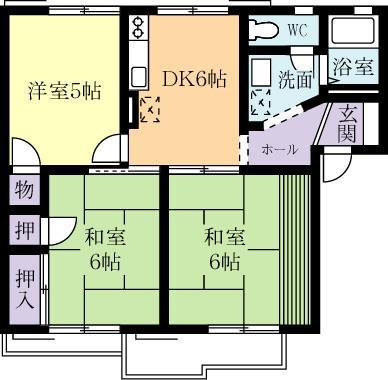 パストラルタウンG(3DK/2階)の間取り写真