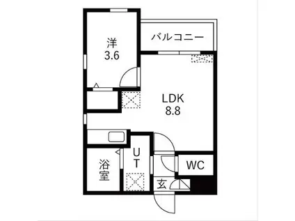 CHERIM中村公園ONYX(1LDK/1階)の間取り写真