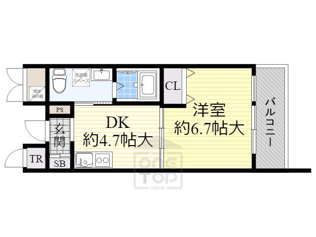 TAKAMATSU RESIDENCE 柴原(1DK/2階)の間取り写真